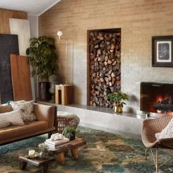 LOLOI OWEN 07 JUTE + WOOL FLAT RUG: JADE, MOSS