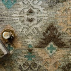 LOLOI OWEN 07 JUTE + WOOL FLAT RUG: JADE, MOSS