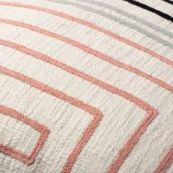 LOLOI Pillows + Poufs DINA WHITE COTTON EMBROIDERED ACCENT PILLOW