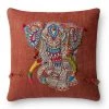 LOLOI PRIYA BEADED ELEPHANT ACCENT PILLOW Pillows + Poufs