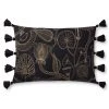 LOLOI Pillows + Poufs LEAVES & VINES EMBROIDERED LUMBAR PILLOW