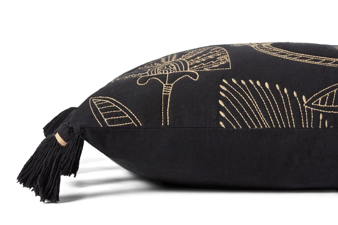 LOLOI Pillows + Poufs LEAVES & VINES EMBROIDERED LUMBAR PILLOW 2 LOLOI Pillows + Poufs LEAVES & VINES EMBROIDERED LUMBAR PILLOW