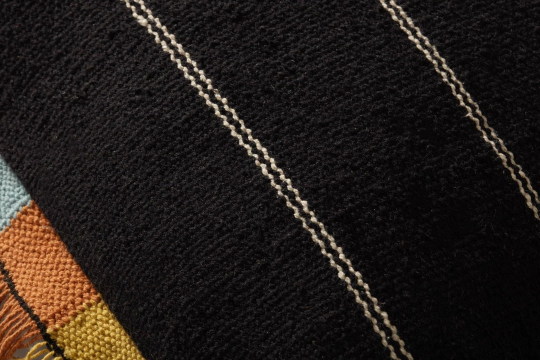 LOLOI CARMEN BLACK MULTI FRINGE EDGE THROW PILLOW 6 LOLOI CARMEN BLACK MULTI FRINGE EDGE THROW PILLOW