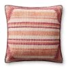 LOLOI Pillows + Poufs SUNKIST PINK BLANKET STITCH THROW PILLOW