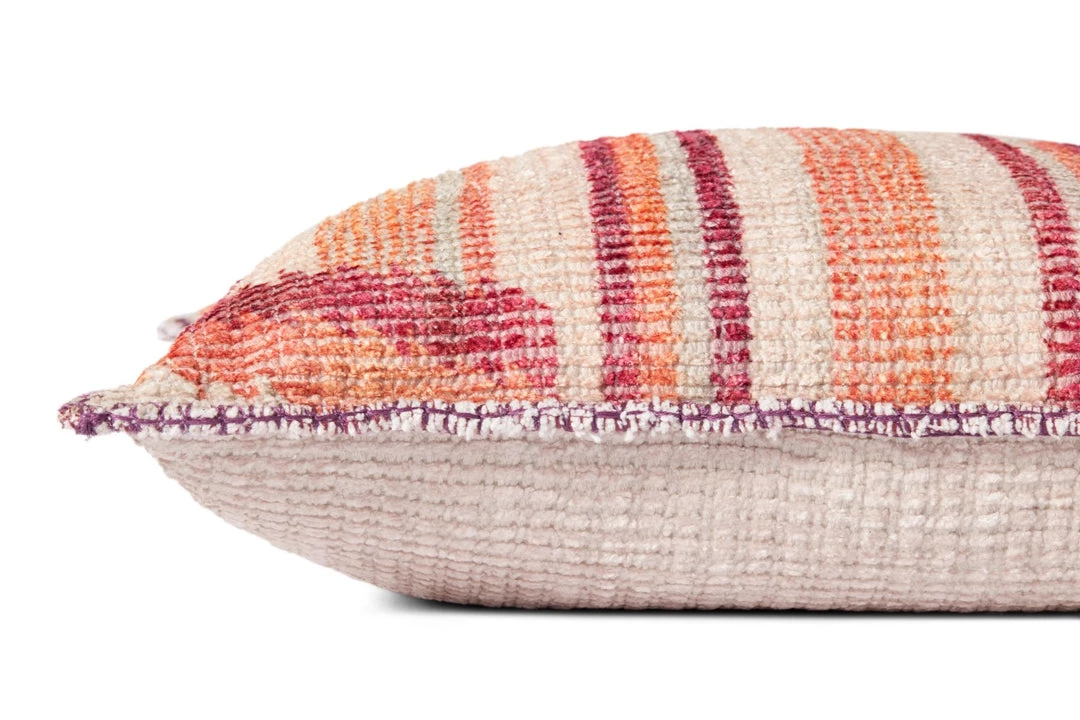 LOLOI Pillows + Poufs SUNKIST PINK BLANKET STITCH THROW PILLOW 2 LOLOI Pillows + Poufs SUNKIST PINK BLANKET STITCH THROW PILLOW