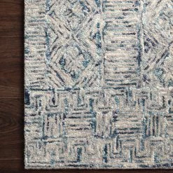 LOLOI PEREGRINE HAND-TUFTED WOOL RUG: OCEAN, ASH