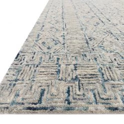 LOLOI PEREGRINE HAND-TUFTED WOOL RUG: OCEAN, ASH