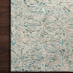 LOLOI PEREGRINE HAND-TUFTED WOOL RUG: AQUA