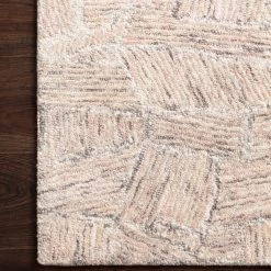 LOLOI PEREGRINE HAND-TUFTED WOOL RUG: BLUSH, GREY