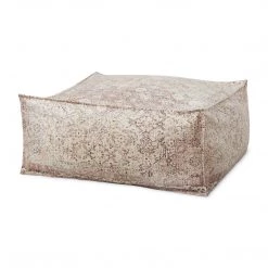 LOLOI SIENNA CHAMPAGNE VINTAGE PRINT POUF Benches + Ottomans + Stools