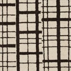 LOLOI POLLY HAND-TUFTED WOOL + JUTE RUG: BLACK, IVORY