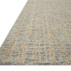 LOLOI POLLY HAND-TUFTED WOOL + JUTE RUG: SKY BLUE