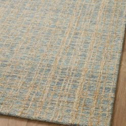 LOLOI POLLY HAND-TUFTED WOOL + JUTE RUG: SKY BLUE