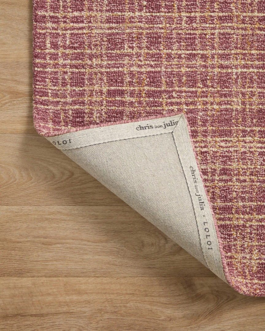 LOLOI POLLY HAND-TUFTED WOOL + JUTE RUG: RASPBERRY 4 LOLOI POLLY HAND-TUFTED WOOL + JUTE RUG: RASPBERRY