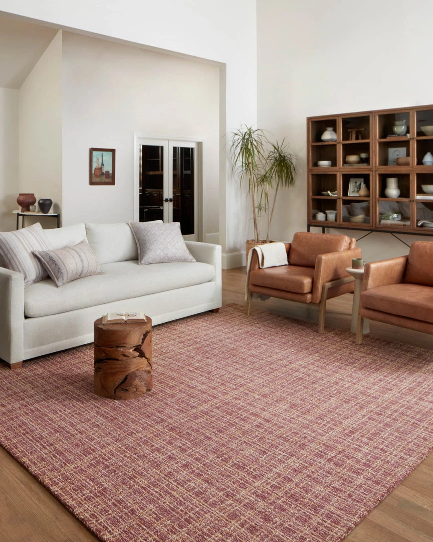 LOLOI POLLY HAND-TUFTED WOOL + JUTE RUG: RASPBERRY 2 LOLOI POLLY HAND-TUFTED WOOL + JUTE RUG: RASPBERRY