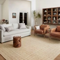 LOLOI POLLY HAND-TUFTED WOOL + JUTE RUG: STRAW
