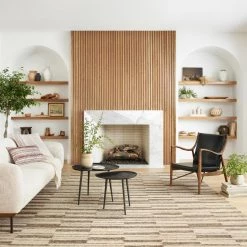 LOLOI POLLY HAND-TUFTED WOOL + JUTE RUG: BEIGE, TOBACCO