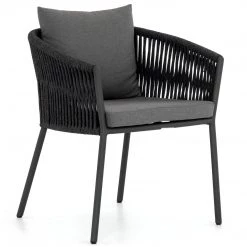 FOUR HANDS Furniture PORTO OUTDOOR DINING CHAIR: CHARCOAL