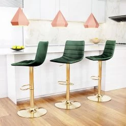 ZUO PRIMA GREEN VELVET + GOLD ADJUSTABLE STOOL Kitchen + Dining 11 ZUO PRIMA GREEN VELVET + GOLD ADJUSTABLE STOOL Kitchen + Dining