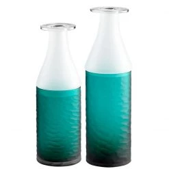 CYAN PRIMAVERA TEAL + FROST WHITE GLASS VASE