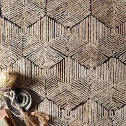 LOLOI PRESCOTT POLYESTER, WOOL + VISCOSE RUG: BEIGE