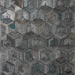 LOLOI PRESCOTT POLYESTER, WOOL + VISCOSE RUG: METAL