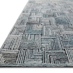 LOLOI PRESCOTT POLYESTER, WOOL + VISCOSE RUG: ARCTIC BLUE