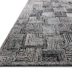 LOLOI PRESCOTT POLYESTER, WOOL + VISCOSE RUG: SILVER