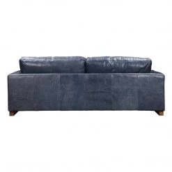 MOES Furniture NIKOLY LEATHER SOFA: MIDNIGHT BLUE