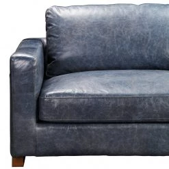 MOES Furniture NIKOLY LEATHER SOFA: MIDNIGHT BLUE