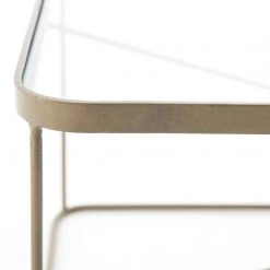 FOUR HANDS RADIATE BRASS IRON + GLASS TOP COFFEE TABLE Furniture