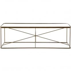 FOUR HANDS RADIATE BRASS IRON + GLASS TOP COFFEE TABLE Furniture