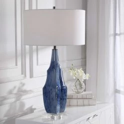 UTTERMOST REACTIVE INDIGO BLUE GLAZE CERAMIC LAMP Lighting