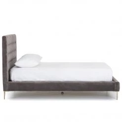 FOUR HANDS Furniture RENNIE TUFTED PLATFORM BED: GREY VELVET