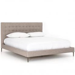 FOUR HANDS RENNIE TUFTED PLATFORM BED: SAVILE FLANNEL 12 FOUR HANDS RENNIE TUFTED PLATFORM BED: SAVILE FLANNEL