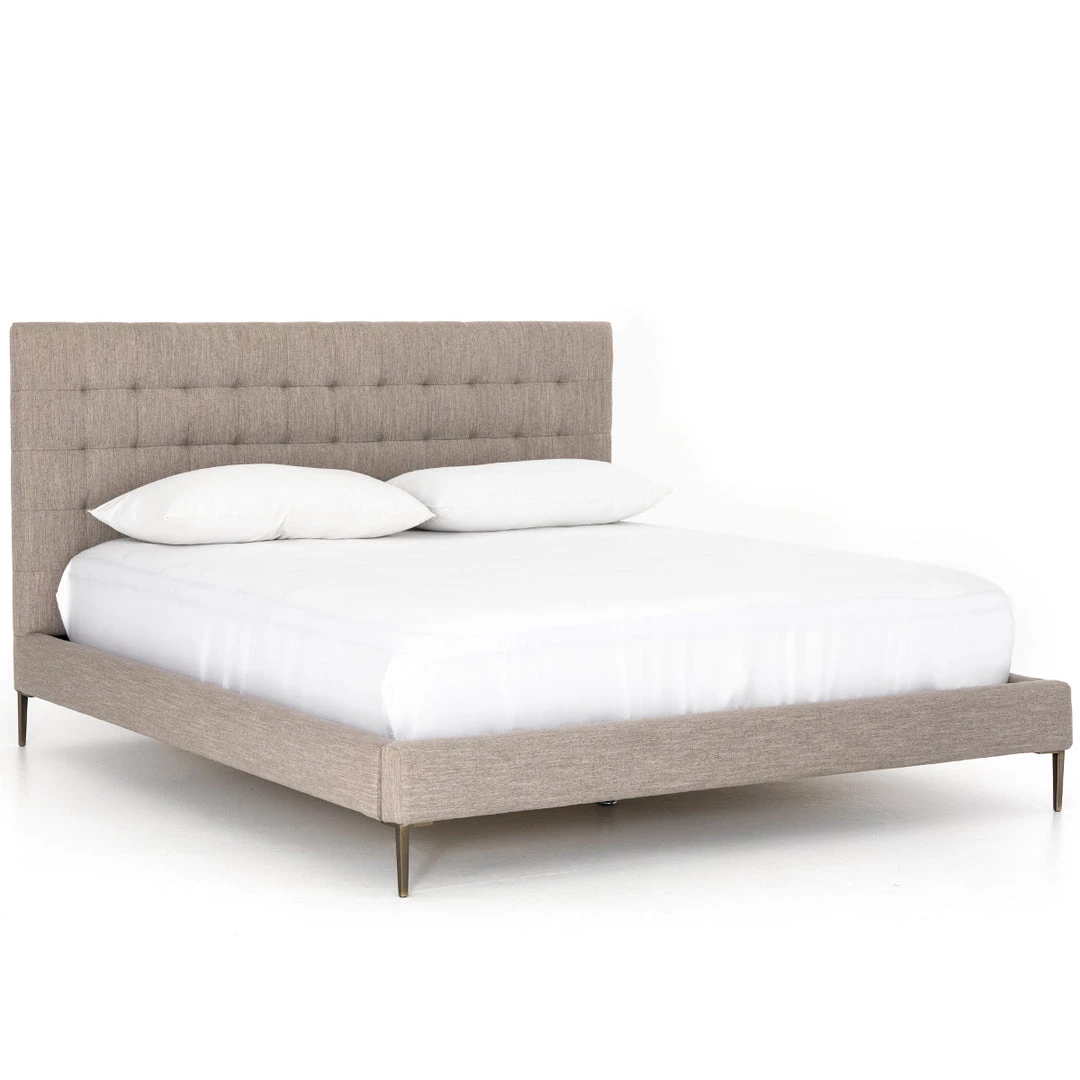 FOUR HANDS RENNIE TUFTED PLATFORM BED: SAVILE FLANNEL 6 FOUR HANDS RENNIE TUFTED PLATFORM BED: SAVILE FLANNEL