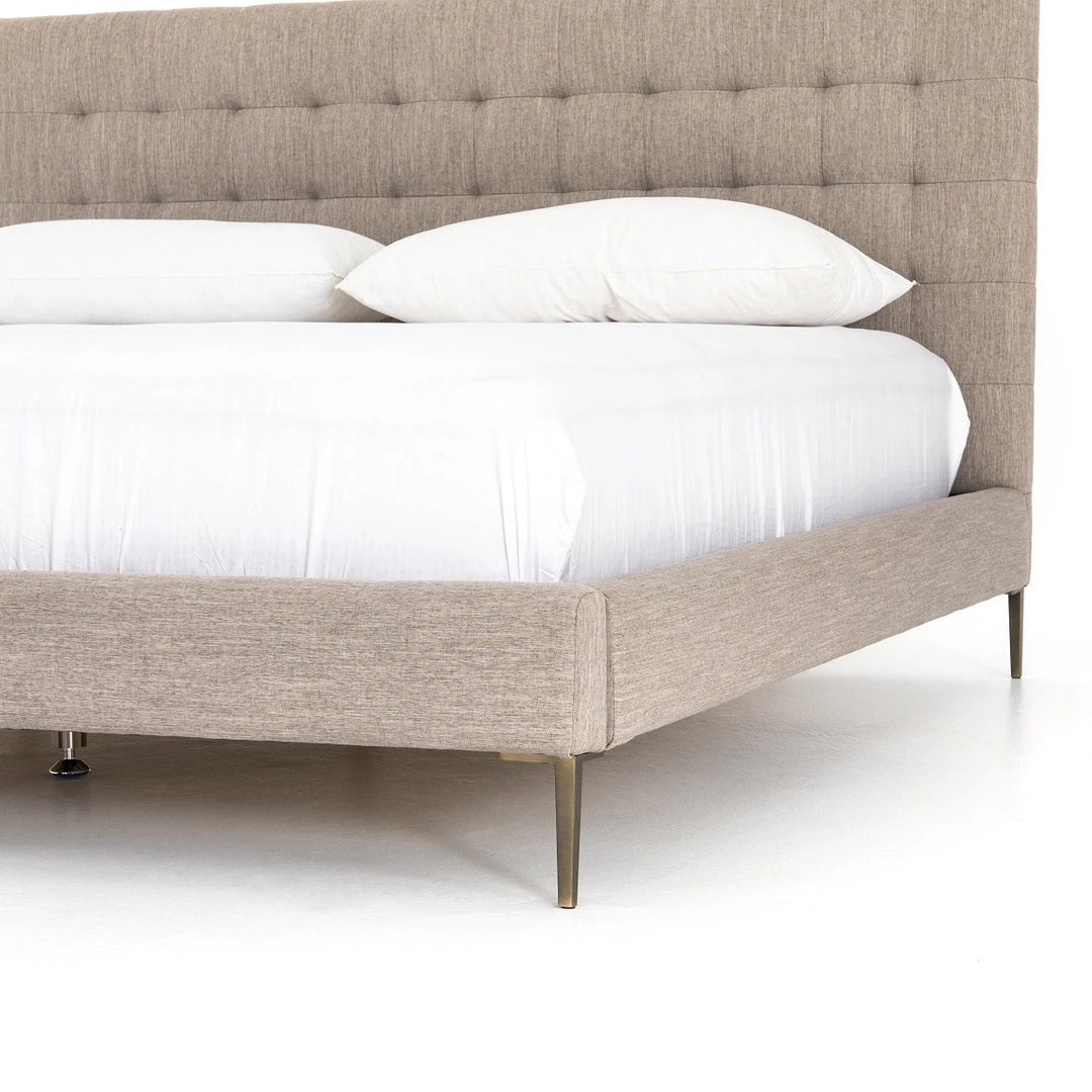 FOUR HANDS RENNIE TUFTED PLATFORM BED: SAVILE FLANNEL 7 FOUR HANDS RENNIE TUFTED PLATFORM BED: SAVILE FLANNEL