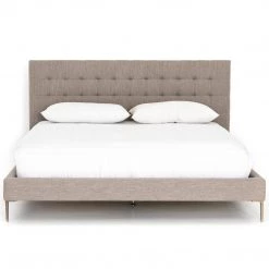 FOUR HANDS RENNIE TUFTED PLATFORM BED: SAVILE FLANNEL 11 FOUR HANDS RENNIE TUFTED PLATFORM BED: SAVILE FLANNEL