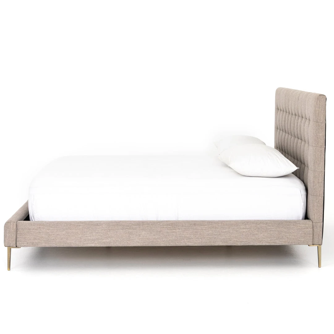 FOUR HANDS RENNIE TUFTED PLATFORM BED: SAVILE FLANNEL 3 FOUR HANDS RENNIE TUFTED PLATFORM BED: SAVILE FLANNEL
