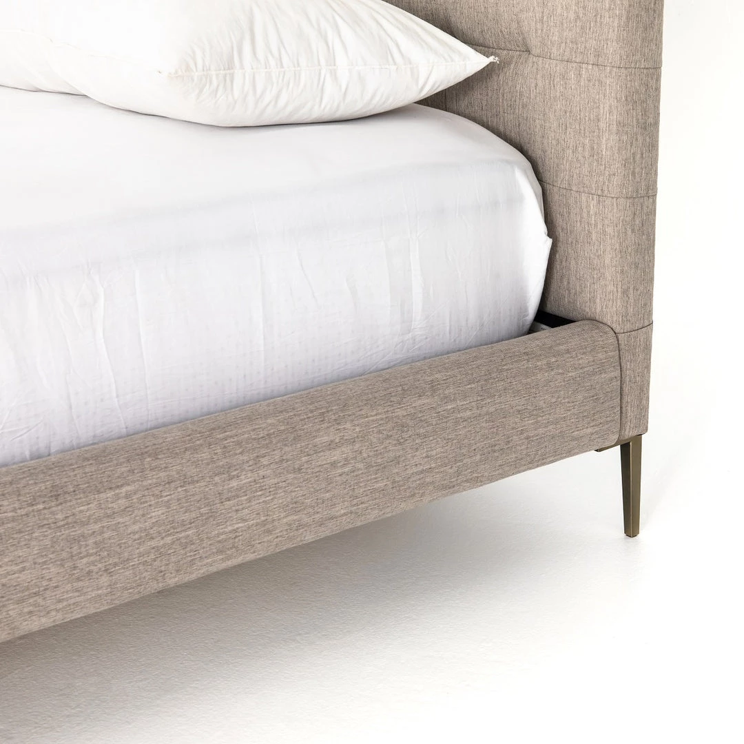 FOUR HANDS RENNIE TUFTED PLATFORM BED: SAVILE FLANNEL 4 FOUR HANDS RENNIE TUFTED PLATFORM BED: SAVILE FLANNEL