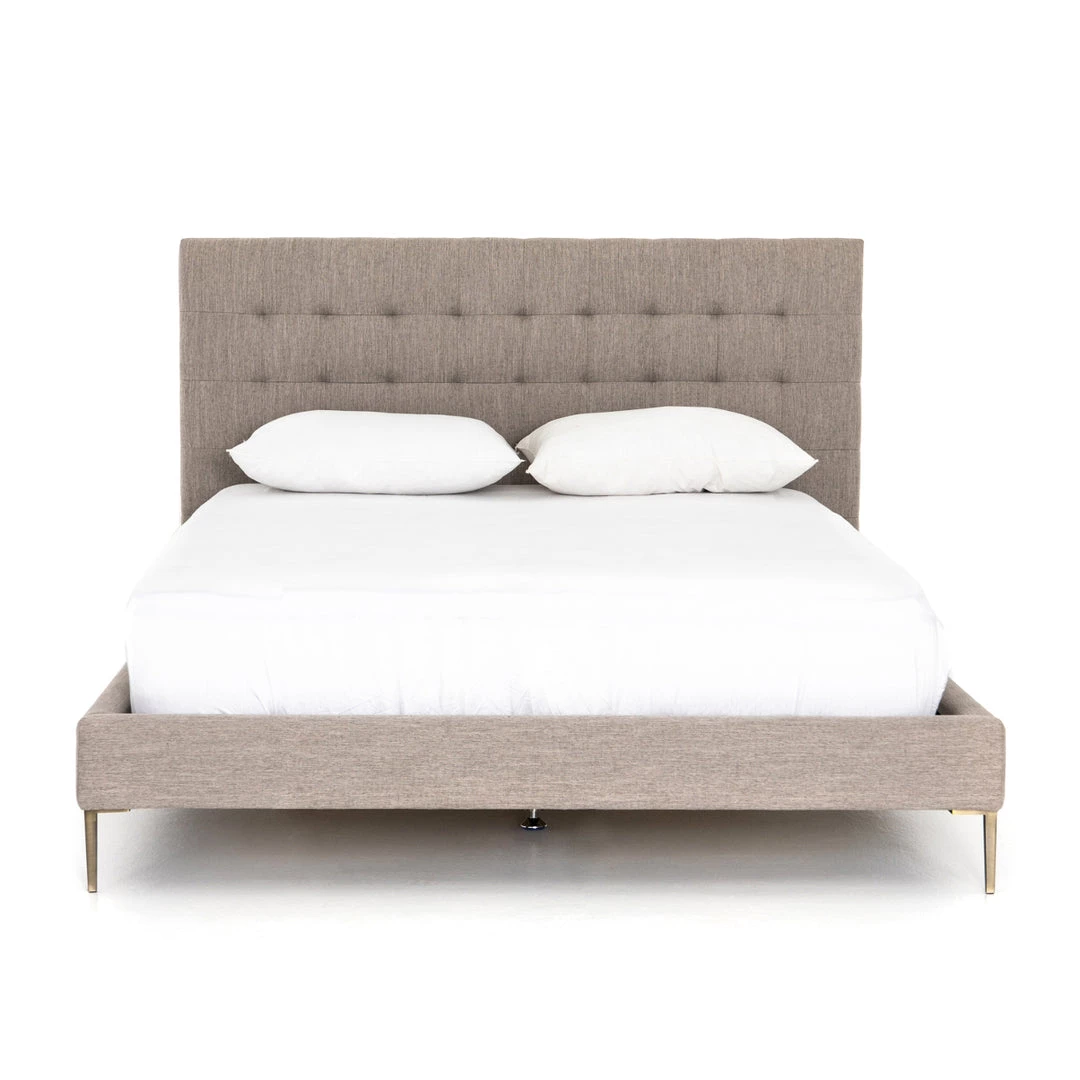 FOUR HANDS RENNIE TUFTED PLATFORM BED: SAVILE FLANNEL 1 FOUR HANDS RENNIE TUFTED PLATFORM BED: SAVILE FLANNEL