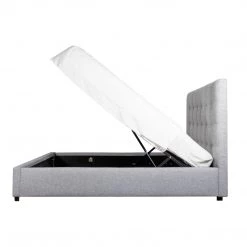 MOES LIAM STORAGE BED: GRAY LINEN