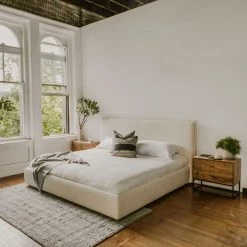 MOES RECHARGE IVORY BOUCLE UPHOLSTERED BED Furniture 10 MOES RECHARGE IVORY BOUCLE UPHOLSTERED BED Furniture