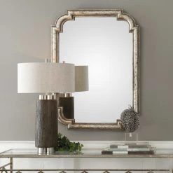 UTTERMOST SHANTI DISTRESSED ANTIQUE SILVERLEAF MIRROR