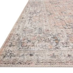 LOLOI EDITH VINTAGE PRINT RUG: GRAY, APRICOT