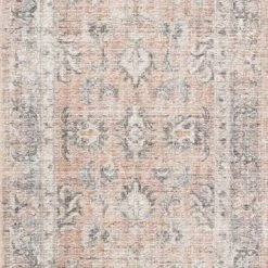 LOLOI EDITH VINTAGE PRINT RUG: GRAY, APRICOT