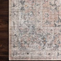 LOLOI EDITH VINTAGE PRINT RUG: GRAY, APRICOT