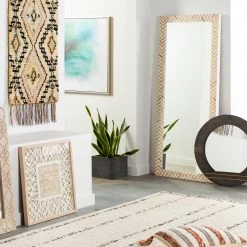 SURYA Mirrors SOCAL CHEVRON STRIPED FLOOR MIRROR