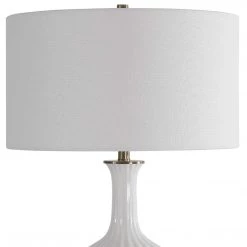 UTTERMOST STRAUSS GLOSS WHITE CERAMIC TABLE LAMP Lighting