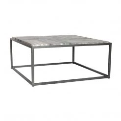 MOES SQUARE STRIATED GREY MARBLE TOP COFFEE TABLE